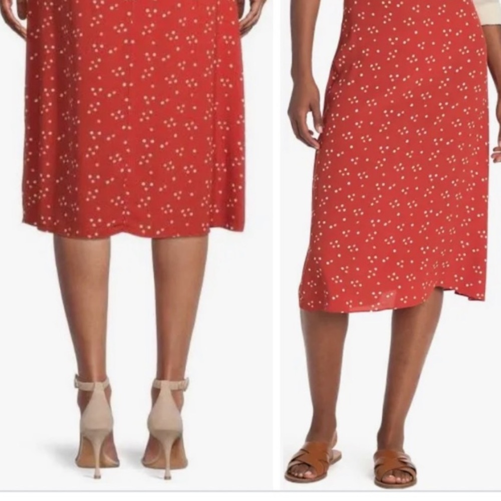 Madewell Orange Midi Skirt